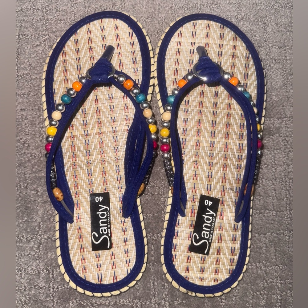 Thailand Sandy Beach Flip Flop Thong Sandals - Size 7/8
